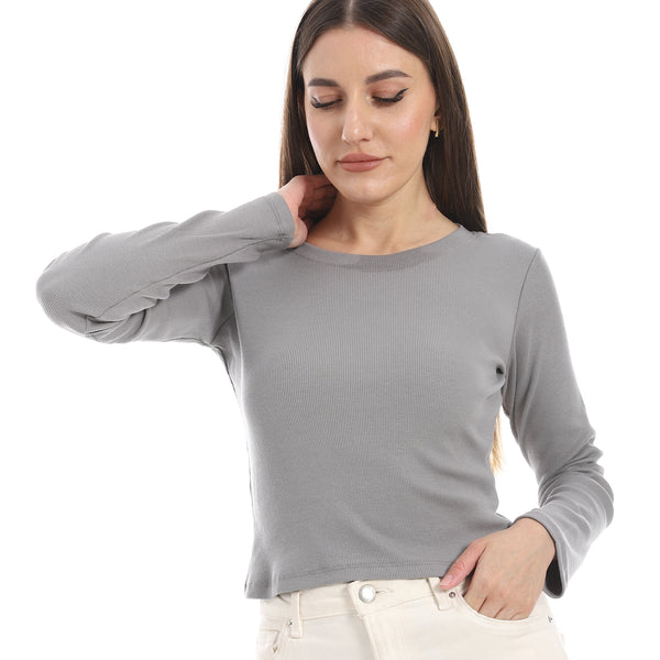 Grey_Long_Sleeves_Ribbed_Top