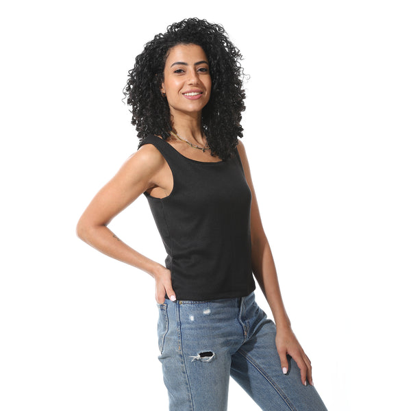Black_Sleeveless_Scoop_Neckline_Cotton_T-_Shirt