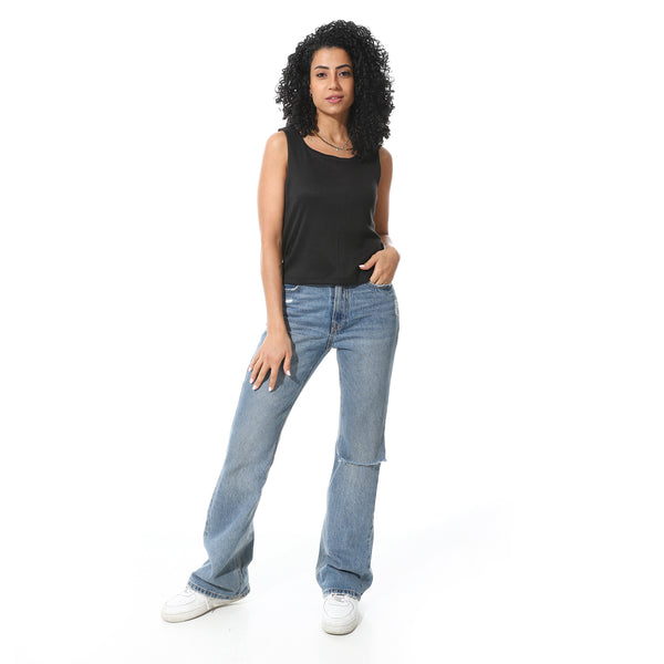 Black_Sleeveless_Scoop_Neckline_Cotton_T-_Shirt