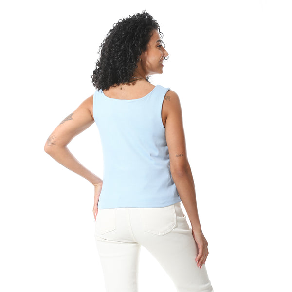 Ice_Blue_Sleeveless_Slip_On_Cotton_T-_Shirt