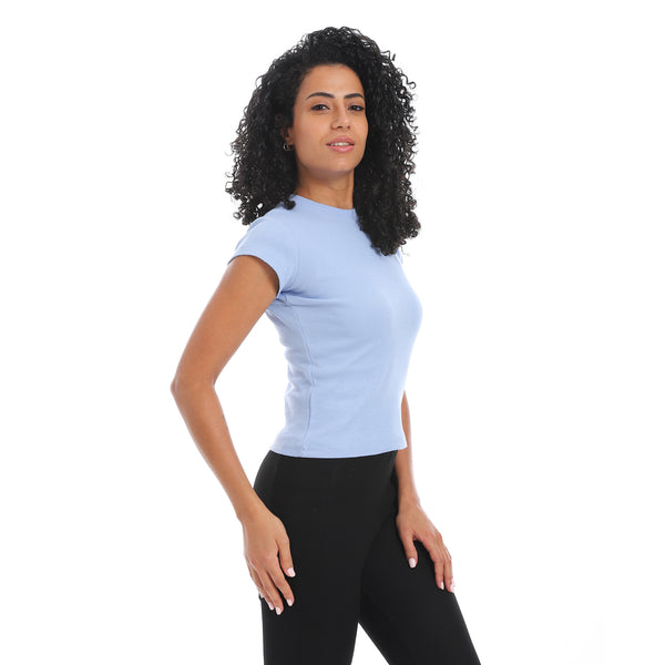 Cap_Sleeves_Crew_Neck_Top-Light_Blue