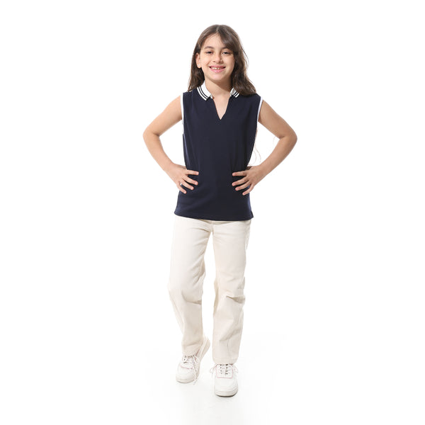 Sleeveless_Pique_Girls_Polo_Shirt_Navy_Blue_&_White
