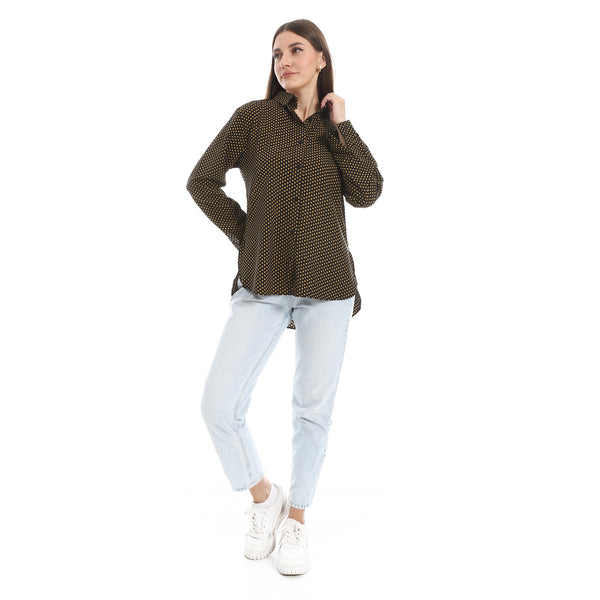 Polka_Dot_Buttons_Closure_Shirt_-_Black_&_Mustard