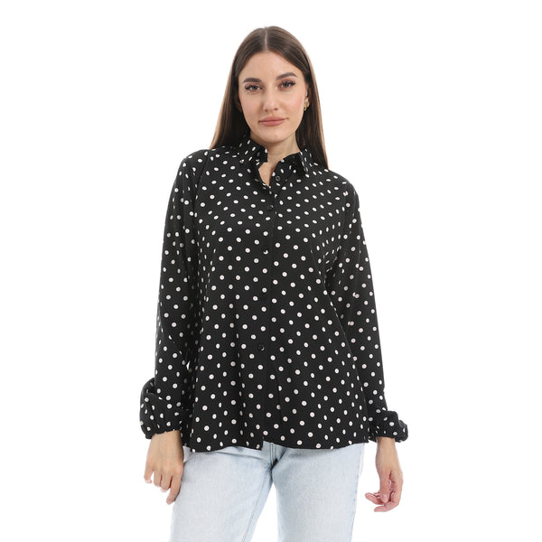 Black_and_White_Polka_Dots_Casual_Shirt