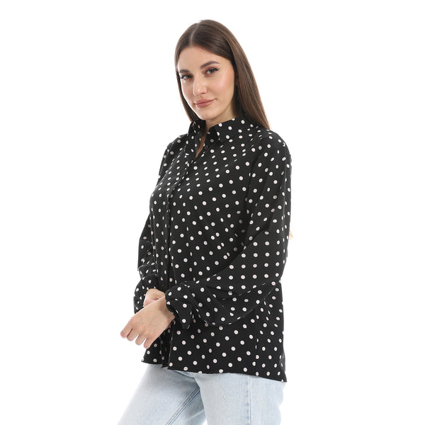 Black_and_White_Polka_Dots_Casual_Shirt