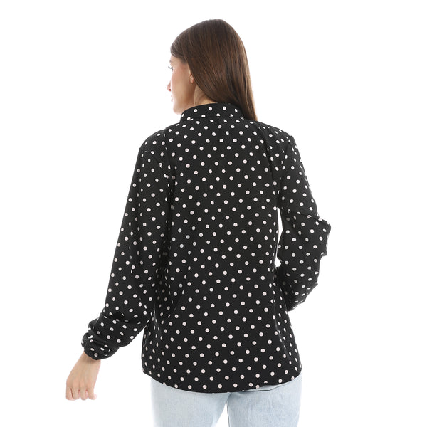 Black_and_White_Polka_Dots_Casual_Shirt