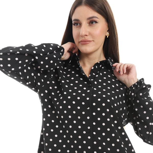 Black_and_White_Polka_Dots_Casual_Shirt