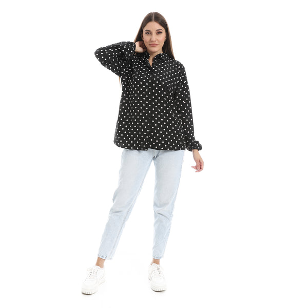 Black_and_White_Polka_Dots_Casual_Shirt
