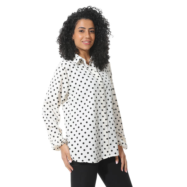 Long_Sleeves_Polka_Dots_Blouse_-_White_&_Black