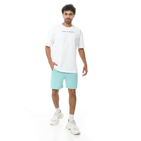 Aqua_Slash_Pockets_Elastic_Waist_Shorts-Cyan