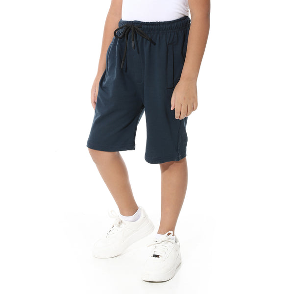 Elastic_Waist_Cotton_Solid_Short_-_Navy