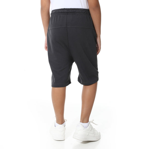 Elastic_Waist_Plain_Cotton_Short_-_Dark_Gray