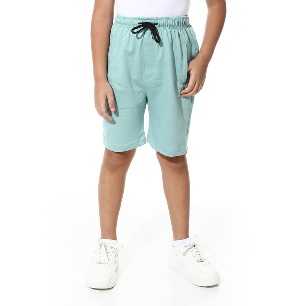 Solid_Elastic_waist_Cotton_Short_-_Mint_Green