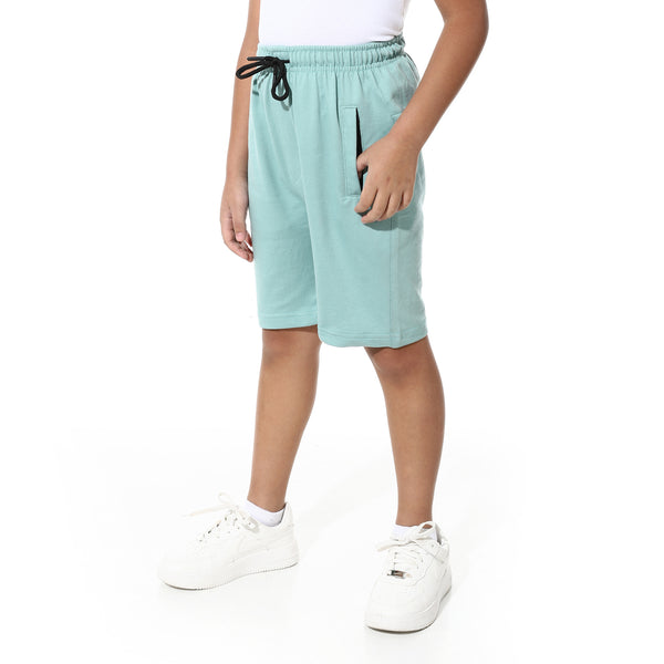 Solid_Elastic_waist_Cotton_Short_-_Mint_Green