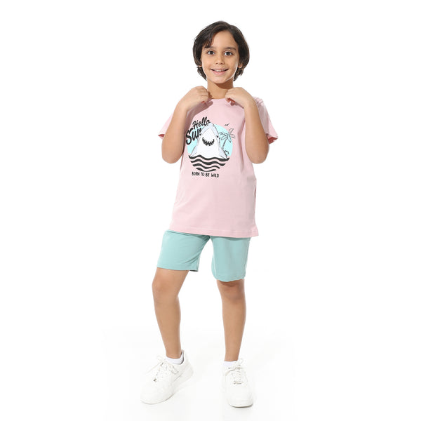 Solid_Elastic_waist_Cotton_Short_-_Mint_Green