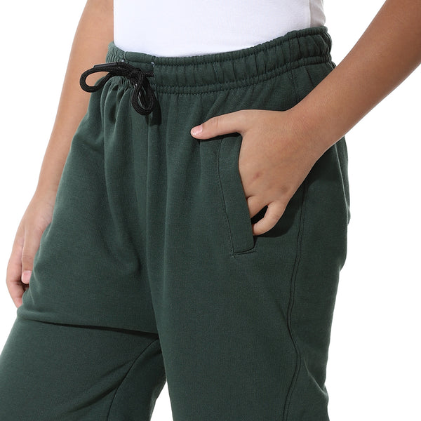 Plain_Elastic_waist_Cotton_Short_-_Dark_Green