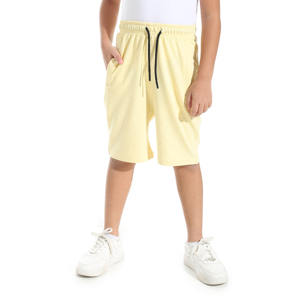Plain_Cotton_Drawstring_Short_-_Yellow
