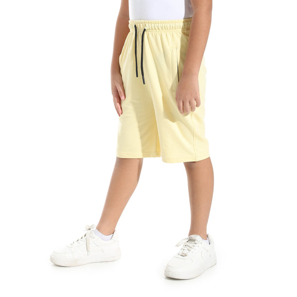 Plain_Cotton_Drawstring_Short_-_Yellow
