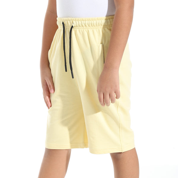 Plain_Cotton_Drawstring_Short_-_Yellow