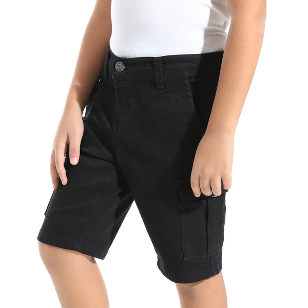 Black_Buttons_&_Zipper_Closure_Short_Black