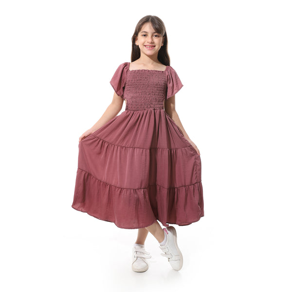 Elastic_Chest_Ruffles_Sleeves_Girls_Dress___Dark_Kashmir