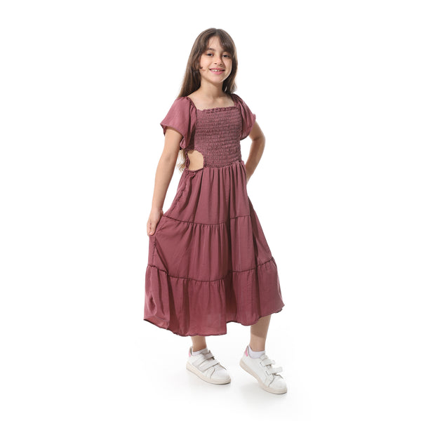 Elastic_Chest_Ruffles_Sleeves_Girls_Dress___Dark_Kashmir