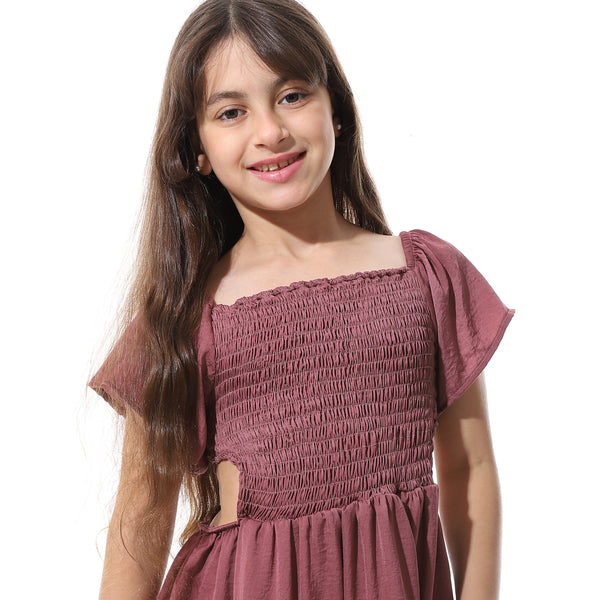 Elastic_Chest_Ruffles_Sleeves_Girls_Dress___Dark_Kashmir