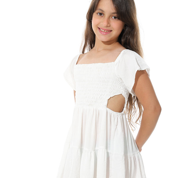 Elastic_Chest_Cotton_Girls_Dress_-_White