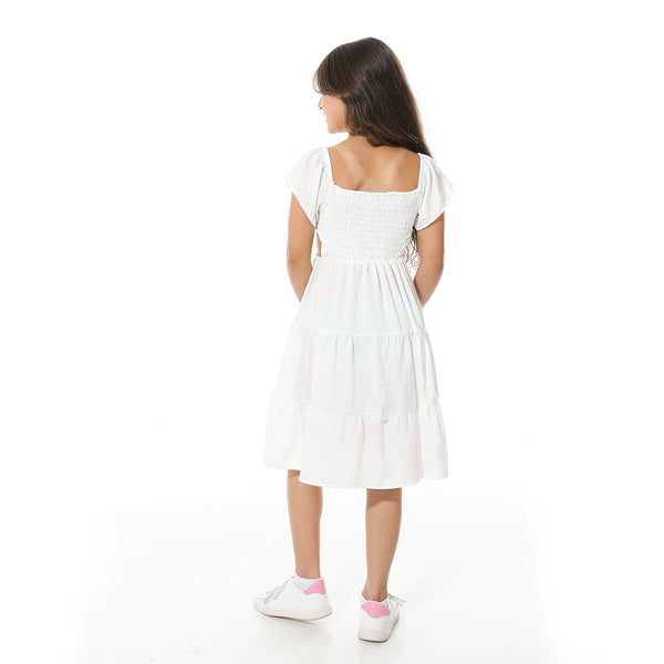 Elastic_Chest_Cotton_Girls_Dress_-_White