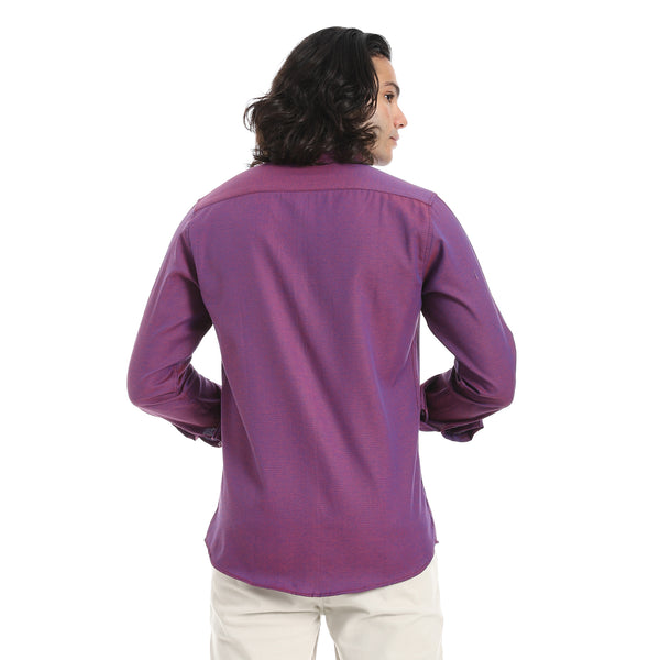 Iridescence_Effect_Turn_Down_Collar_Shirt-Purple