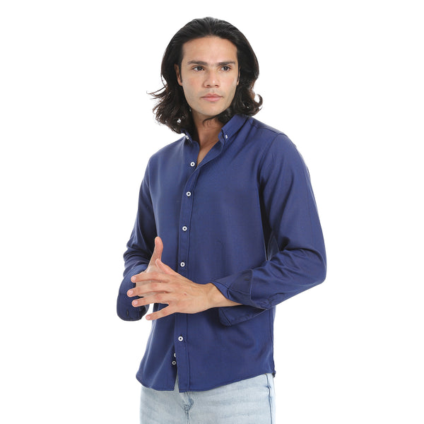 Plain_Turn_Down_Collar_Denim_Blue_Shirt-Denim_Blue