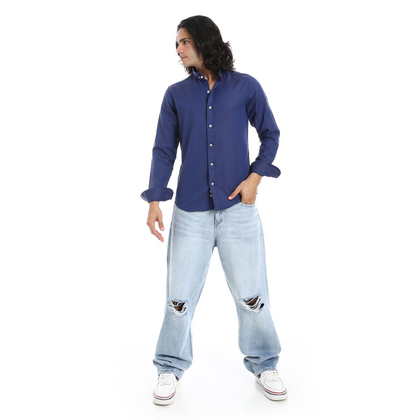 Plain_Turn_Down_Collar_Denim_Blue_Shirt-Denim_Blue
