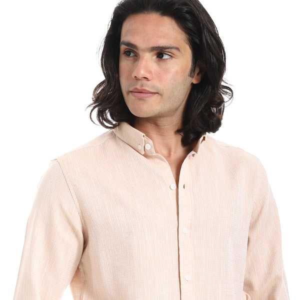 Plain_Turn_Down_Collar_Beige_Shirt-Beige