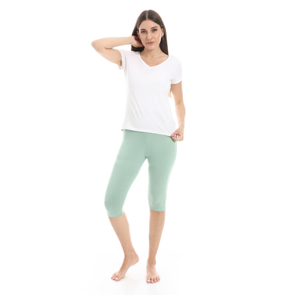 Slim_Fit_Lycra_Capri_Leggings_-_Mint_Green