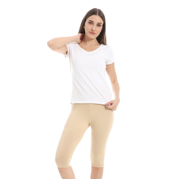 Slim_Fit_Lycra_Capri_Leggings_-_Beige