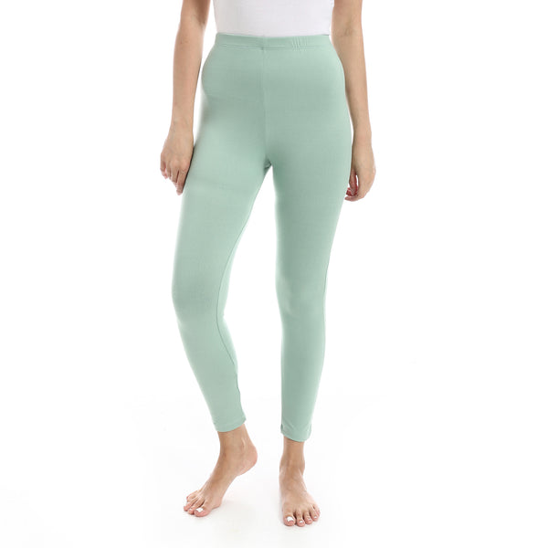 Mint_Green_Elastic_Waist_Plain_Leggings