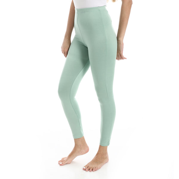 Mint_Green_Elastic_Waist_Plain_Leggings
