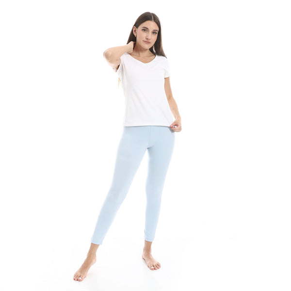 Light_Blue_Elastic_Waist_Plain_Leggings
