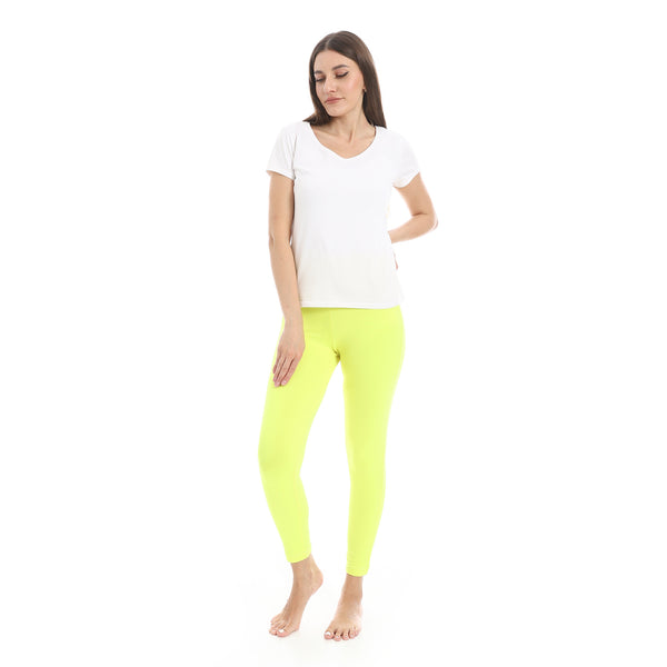Lemon_Elastic_Waist_Plain_Leggings