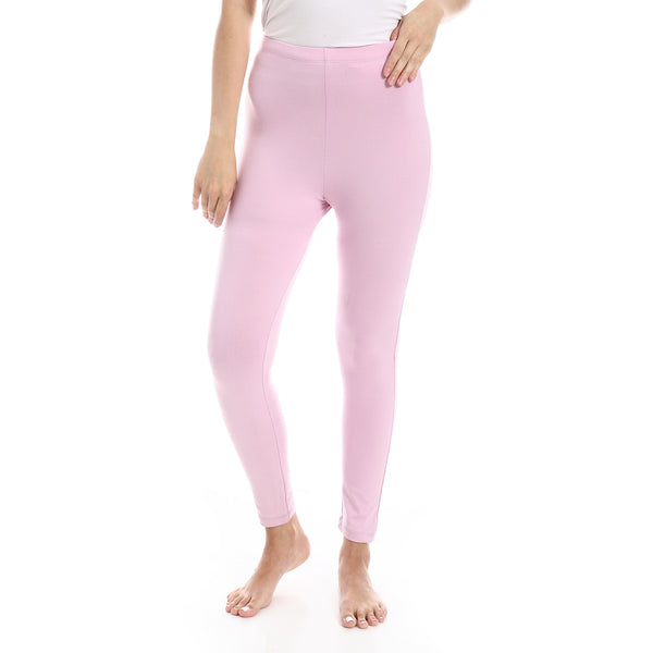 Powder_Pink_Elastic_Waist_Plain_Leggings