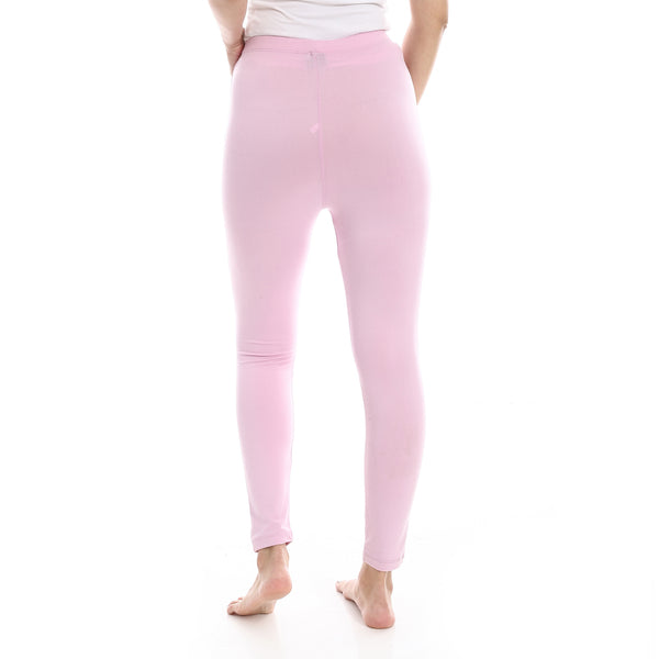 Powder_Pink_Elastic_Waist_Plain_Leggings