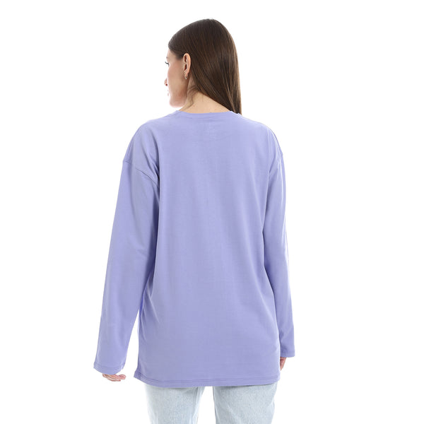 Lavender_Long_Sleeves_Oversized_Printed_T-Shirt