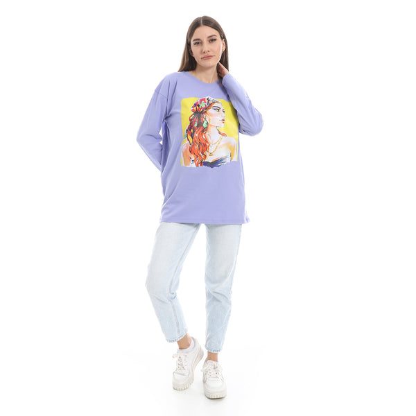 Lavender_Long_Sleeves_Oversized_Printed_T-Shirt