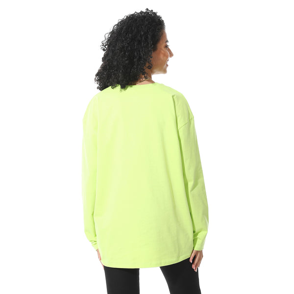 Printed_Cotton_With_Long_Sleeves_Lime_Green_T-Shirt
