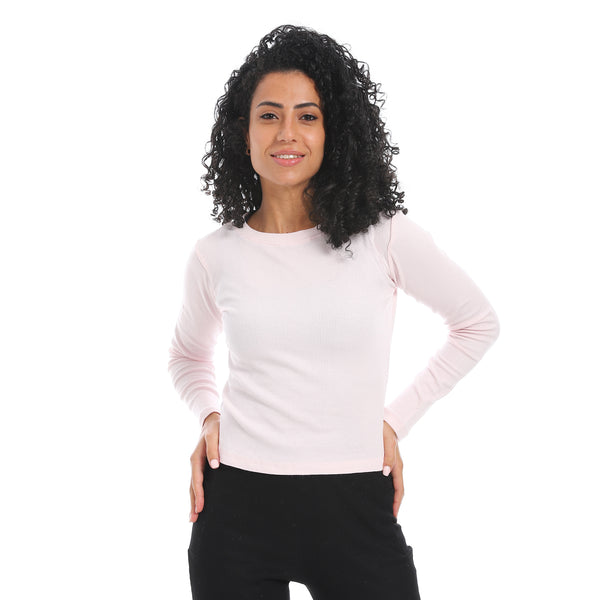 Long_Sleeves_Ribbed_Top-Dark_Rose