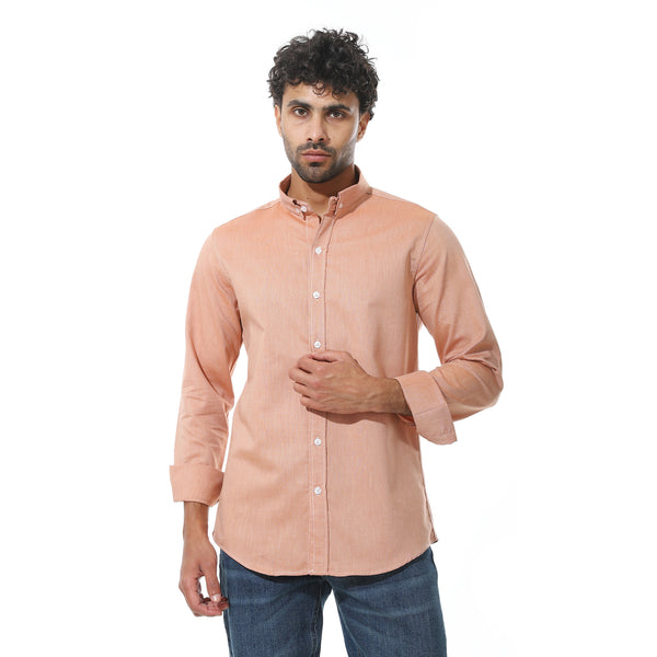 Self_Pattern_Classic_Neck_Shirt_-_Orange