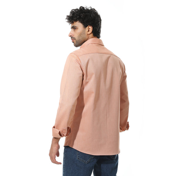 Self_Pattern_Classic_Neck_Shirt_-_Orange