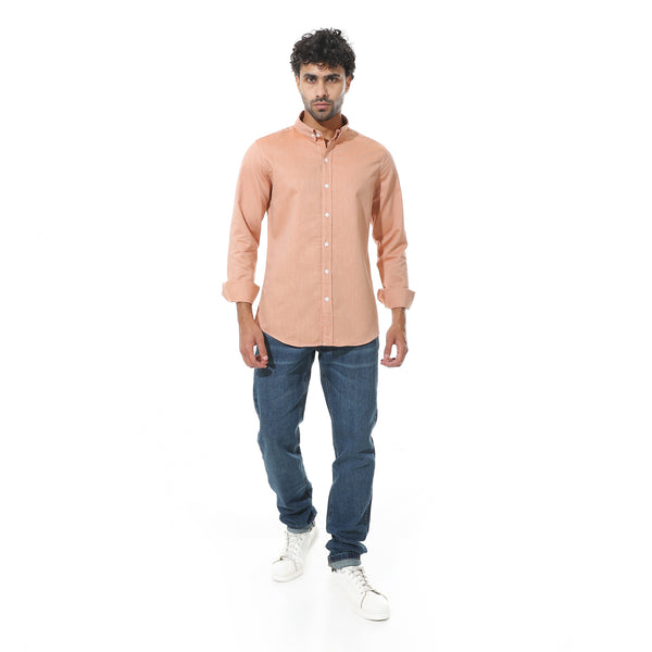 Self_Pattern_Classic_Neck_Shirt_-_Orange