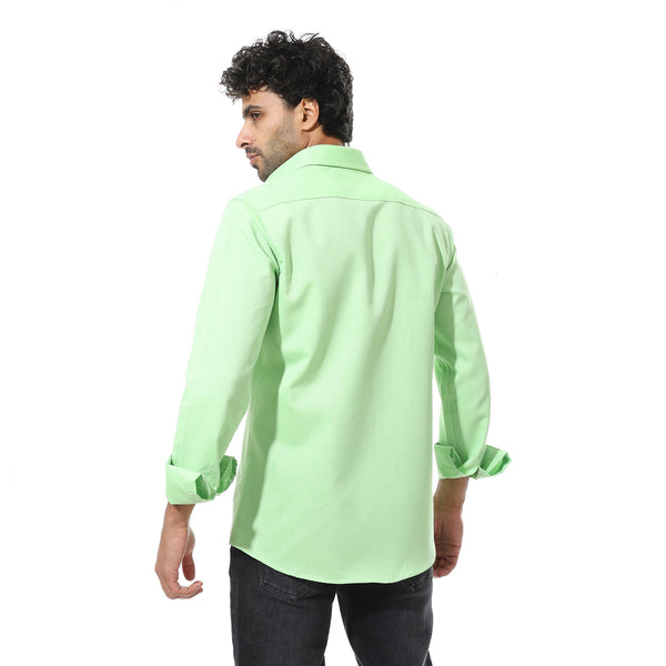 Self_Pattern_Classic_Neck_Shirt_-_Lemon_Green