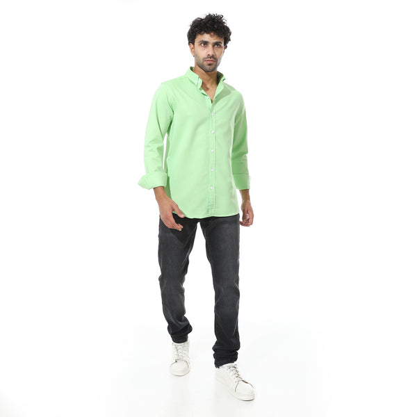 Self_Pattern_Classic_Neck_Shirt_-_Lemon_Green